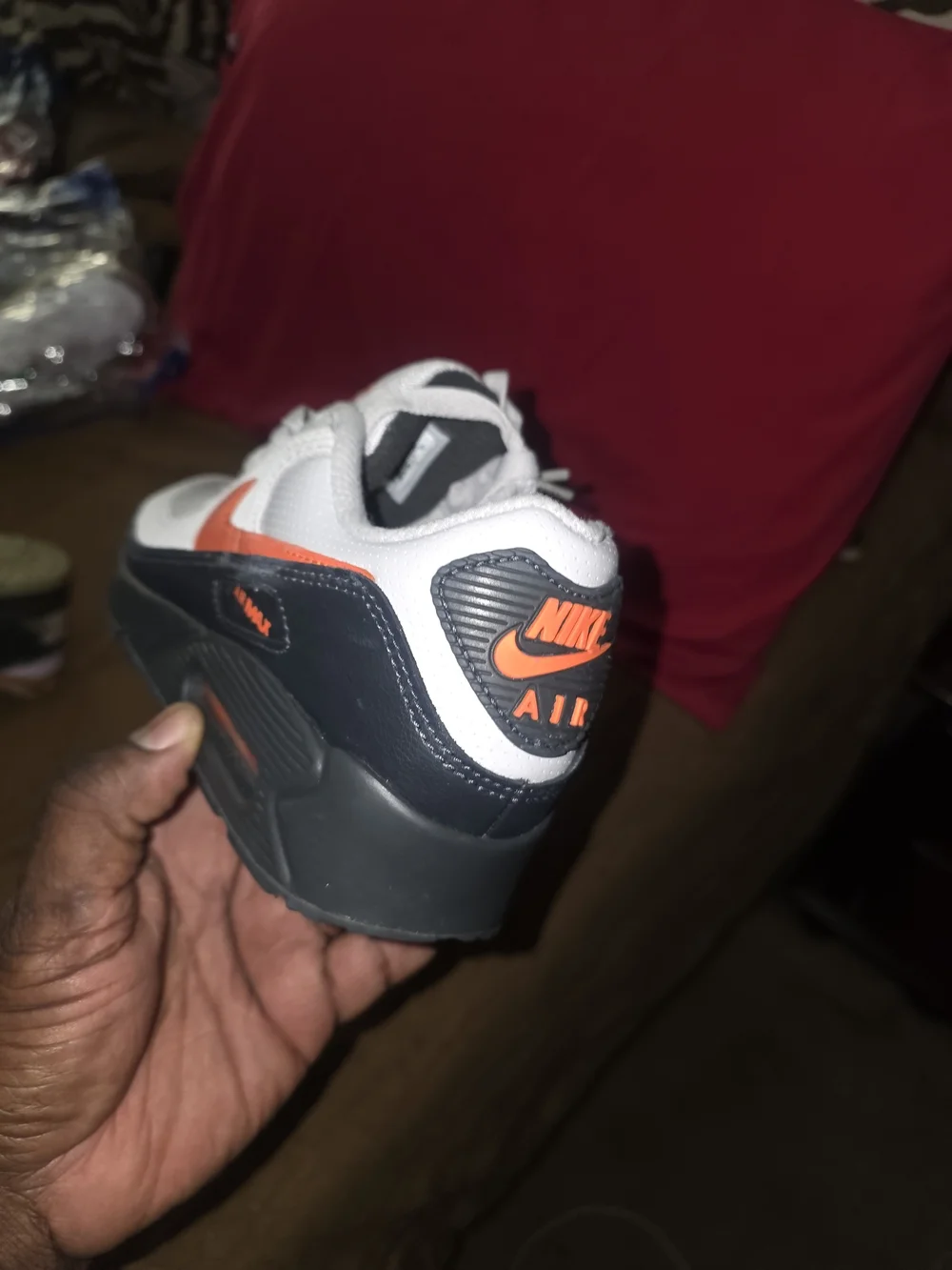 Nike Air Max Men’s White & Orange Low-Top Sneakers